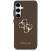 Guess Grained Big 4G Logo Small Classic Logo kõvakate Samsung Galaxy S25+ jaoks, pruun