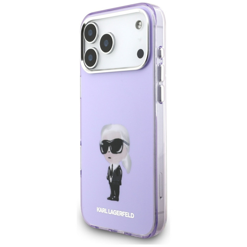 Karl Lagerfeld KLD22568 IML Aquarelle Karl & Choupette & Logo MagSafe kate Apple iPhone 17 Pro Max-le, lilla