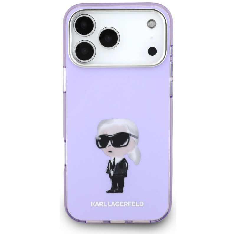 Karl Lagerfeld KLD22568 IML Aquarelle Karl & Choupette & Logo MagSafe kate Apple iPhone 17 Pro Max-le, lilla