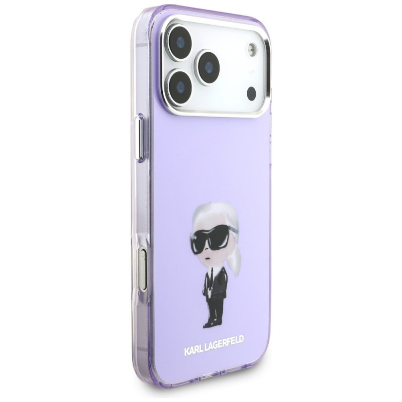 Karl Lagerfeld KLD22568 IML Aquarelle Karl & Choupette & Logo MagSafe kate Apple iPhone 17 Pro Max-le, lilla