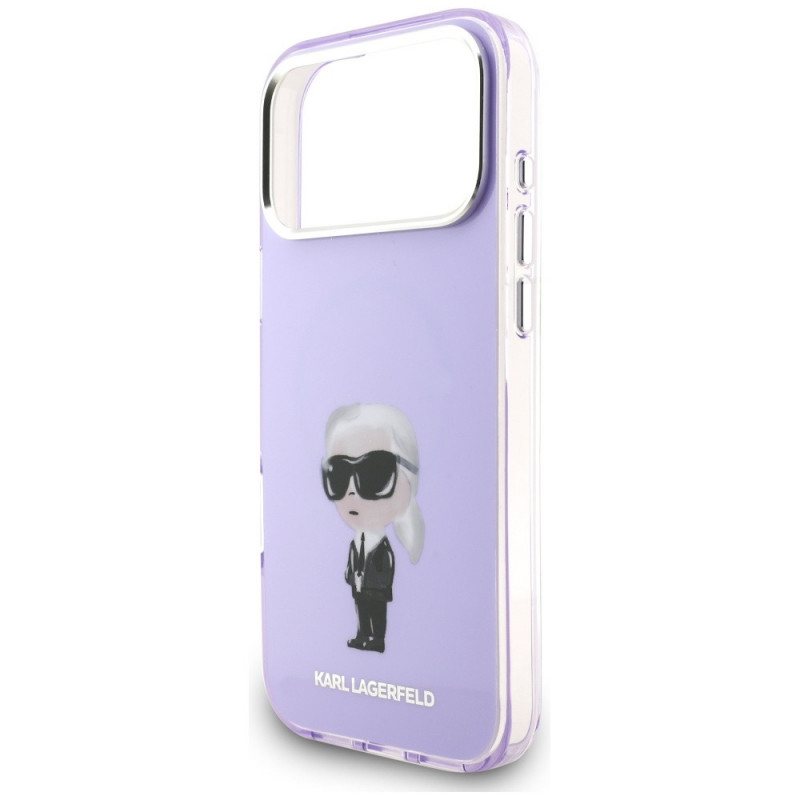 Karl Lagerfeld KLD22568 IML Aquarelle Karl & Choupette & Logo MagSafe kate Apple iPhone 17 Pro Max-le, lilla