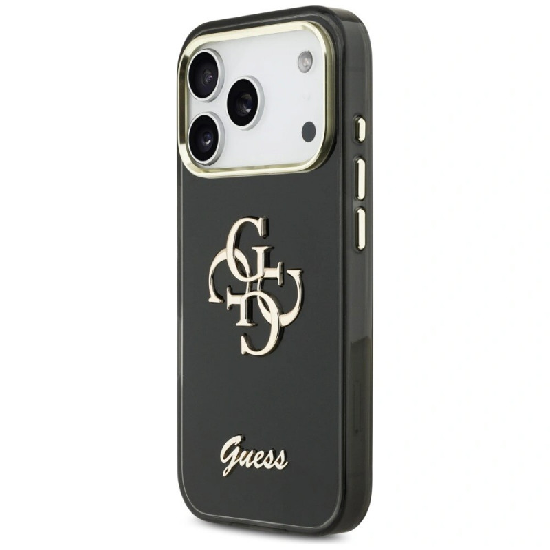 Guess GUE5344 IML 4G Script Metal kõvakate Apple iPhone 17 Pro Max-le, must