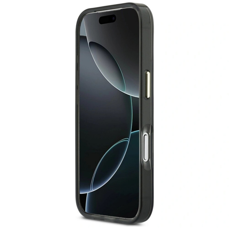 Guess GUE5344 IML 4G Script Metal kõvakate Apple iPhone 17 Pro Max-le, must