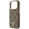 Guess 4G PU Triangle Logo & Stand Camera MagSafe kaitsekott Apple iPhone 18 Pro Max / 17 Pro Max jaoks, pruun