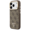 Guess 4G PU Triangle Logo & Stand Camera MagSafe kaitsekott Apple iPhone 18 Pro / 17 Pro jaoks, pruun