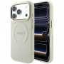 Guess Saffiano Peony & Ring MagSafe kaitsekott Apple iPhone 18 Pro / 17 Pro jaoks, beež