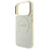 Guess Saffiano Peony & Ring MagSafe kaitsekott Apple iPhone 18 Pro / 17 Pro jaoks, beež