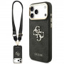 Guess 4G Big 4G Classic Logo Big Strap Metal Buttons kaitsekott rihmaga Apple iPhone 18 Pro / 17 Pro jaoks, must