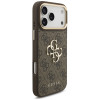 Guess 4G Big 4G Classic Logo Big Strap Metal Buttons kaitsekott rihmaga Apple iPhone 18 Pro Max / 17 Pro Max jaoks, pruun