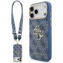 Guess 4G Big 4G Classic Logo Big Strap Metal Buttons kaitsekott rihmaga Apple iPhone 18 Pro Max / 17 Pro Max jaoks, sinine