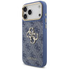 Guess 4G Big 4G Classic Logo Big Strap Metal Buttons kaitsekott rihmaga Apple iPhone 18 Pro Max / 17 Pro Max jaoks, sinine