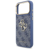 Guess 4G Big 4G Classic Logo Big Strap Metal Buttons kaitsekott rihmaga Apple iPhone 18 Pro Max / 17 Pro Max jaoks, sinine