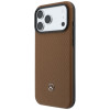 Mercedes-Benz Grill Pattern Leather MagSafe kaitsekott ja kaardihoidja komplekt Apple iPhone 18 Pro Max / 17 Pro Max, kaamel