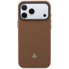 Mercedes-Benz Grill Pattern Leather MagSafe kaitsekott ja kaardihoidja komplekt Apple iPhone 18 Pro Max / 17 Pro Max, kaamel