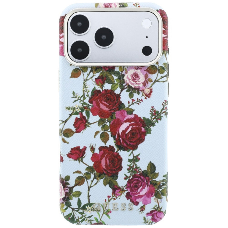 Guess GUE6026 Blossom Roses Print MagSafe kaitsekott Apple iPhone 18 Pro / 17 Pro jaoks, sinine