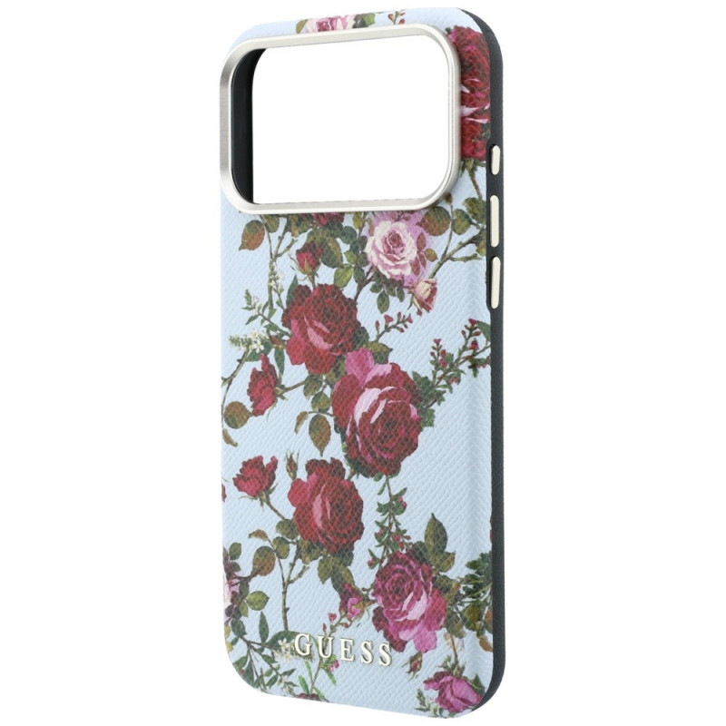 Guess GUE6026 Blossom Roses Print MagSafe kaitsekott Apple iPhone 18 Pro / 17 Pro jaoks, sinine