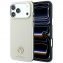 Guess GUE005545 Grained Round Strass Logo MagSafe kaitsekott Apple iPhone 18 Pro / 17 Pro jaoks, beež