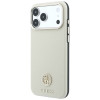 Guess GUE005545 Grained Round Strass Logo MagSafe kaitsekott Apple iPhone 18 Pro / 17 Pro jaoks, beež