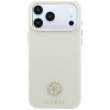 Guess GUE005545 Grained Round Strass Logo MagSafe kaitsekott Apple iPhone 18 Pro / 17 Pro jaoks, beež