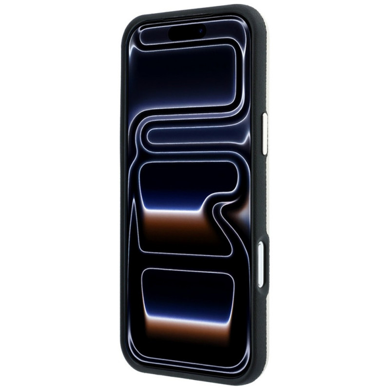 Guess GUE005545 Grained Round Strass Logo MagSafe kaitsekott Apple iPhone 18 Pro / 17 Pro jaoks, beež