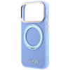 Guess Ring Stand 360 Grained Classic Logo MagSafe kaitsekott Apple iPhone 18 Pro Max / 17 Pro Max jaoks, helesinine