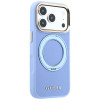 Guess Ring Stand 360 Grained Classic Logo MagSafe kaitsekott Apple iPhone 18 Pro / 17 Pro jaoks, helesinine
