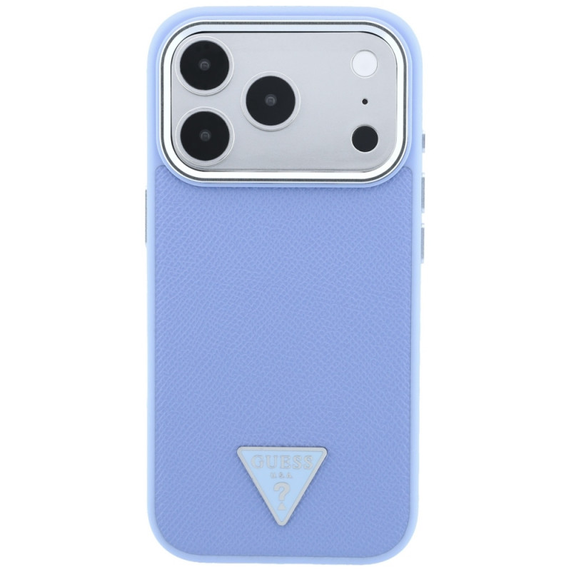 Guess Grained Triangle Logo MagSafe kõvakate Apple iPhone 18 Pro / 17 Pro jaoks, sinine