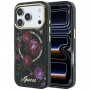 Guess GUE6042 IML Glitter Blossom Roses MagSafe kõvakate Apple iPhone 18 Pro Max / 17 Pro Max, must