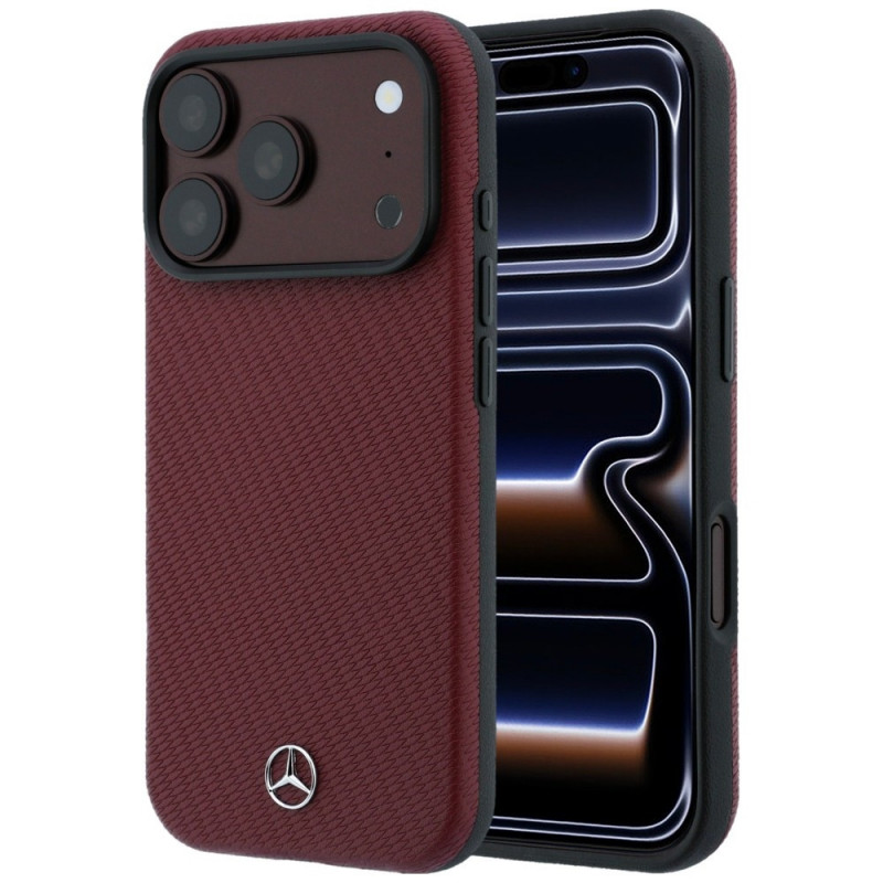 Mercedes-Benz kaitseümbris Grill Pattern ja kaardihoidja nahast MagSafe Apple iPhone 18 Pro Max / 17 Pro Max jaoks, must
