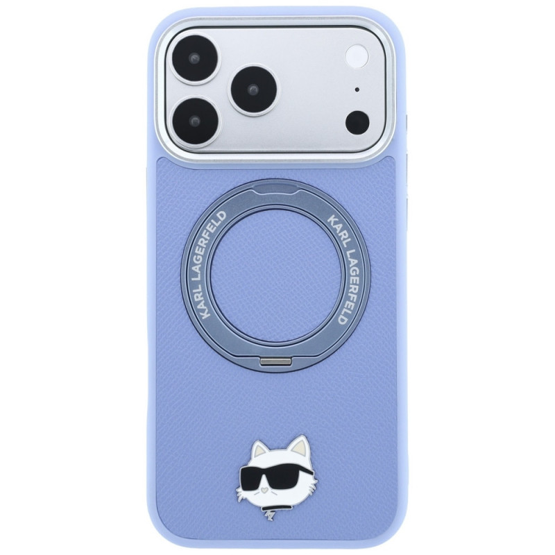 Karl Lagerfeld with Ring Stand 360 Choupette Head Pin MagSafe kate Apple iPhone 18 Pro Max / 17 Pro Max jaoks, helesinine (KF003220)