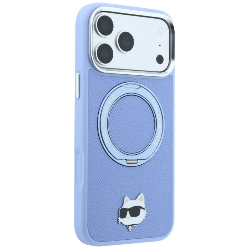 Karl Lagerfeld with Ring Stand 360 Choupette Head Pin MagSafe kate Apple iPhone 18 Pro Max / 17 Pro Max jaoks, helesinine (KF003220)