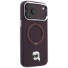 Karl Lagerfeld with Ring Stand 360 Karl Head Pin MagSafe kate Apple iPhone 18 Pro Max / 17 Pro Max jaoks, burgundy