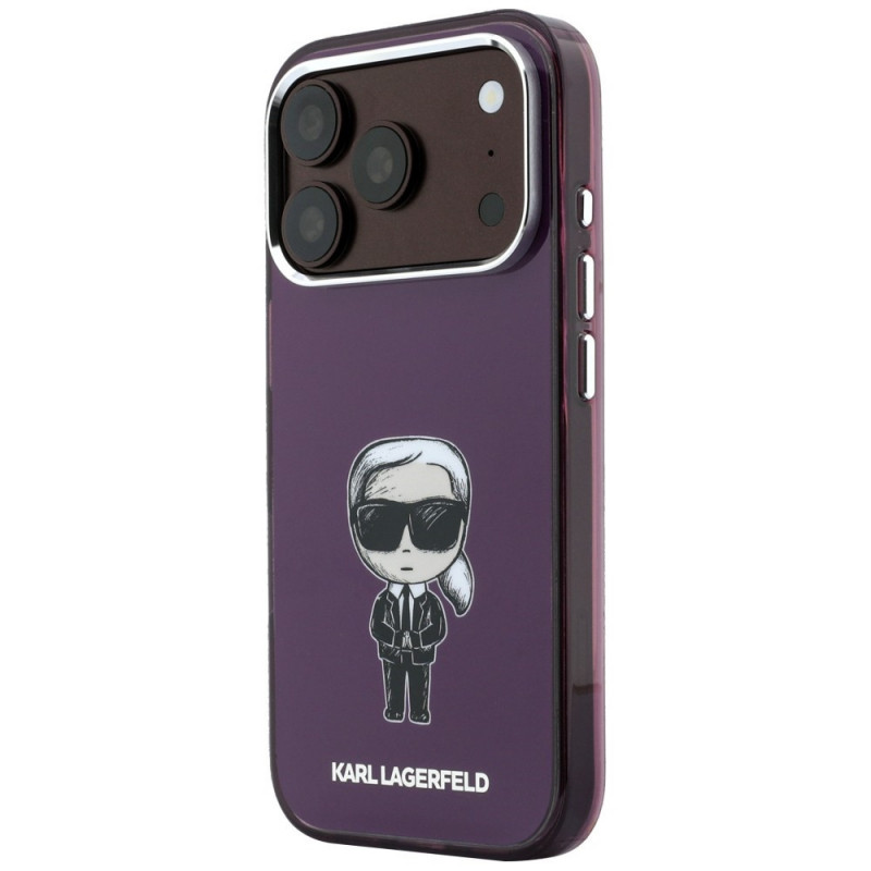Karl Lagerfeld IML Ikonik Sketch Print MagSafe kate Apple iPhone 18 Pro / 17 Pro jaoks, burgundy