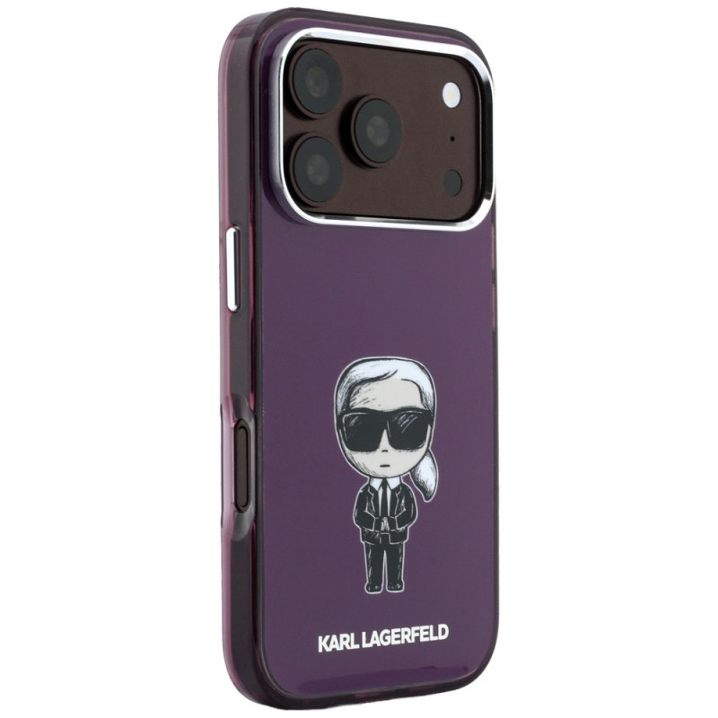 Karl Lagerfeld IML Ikonik Sketch Print MagSafe kate Apple iPhone 18 Pro / 17 Pro jaoks, burgundy