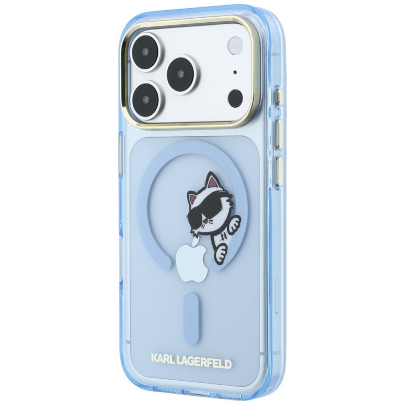 Karl Lagerfeld Peekaboo Logo MagSafe kaitsekott Apple iPhone 18 Pro Max / 17 Pro Max jaoks, sinine