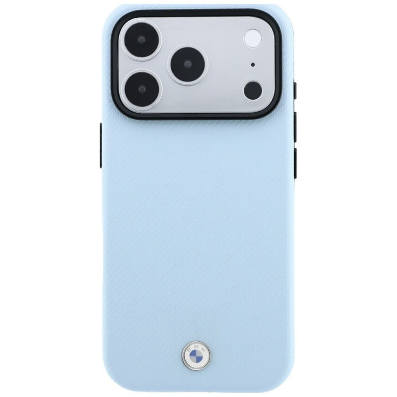 BMW Kevlar Metal Logo MagSafe kaitsekott Apple iPhone 18 Pro / 17 Pro jaoks, sinine