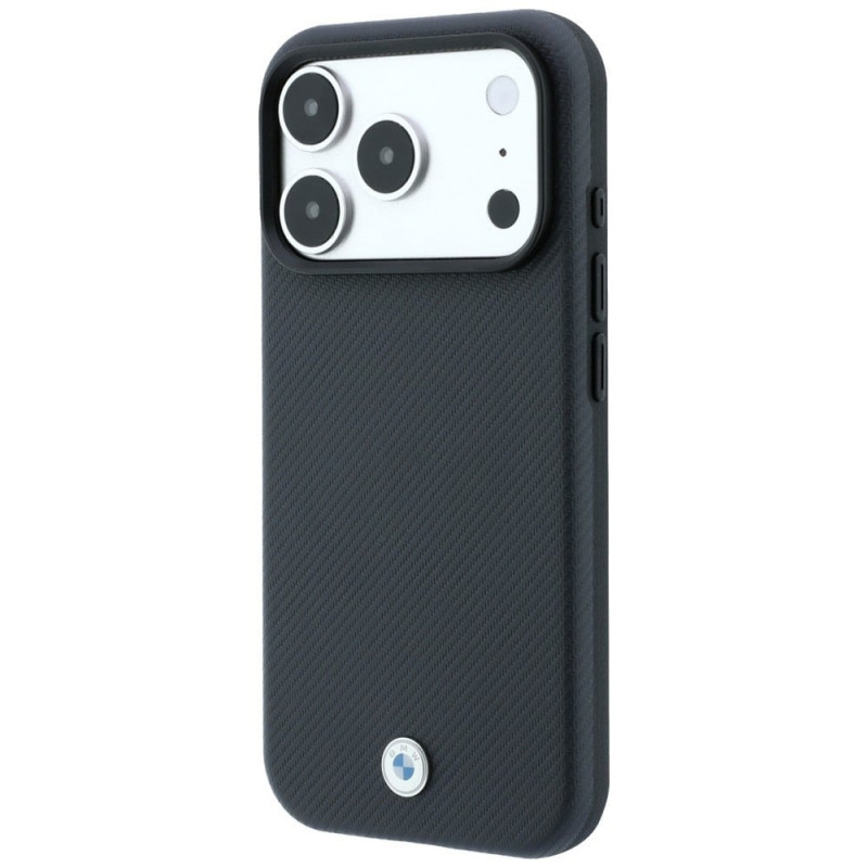 BMW Kevlar Metal Logo MagSafe kaitsekott Apple iPhone 18 Pro / 17 Pro jaoks, antratsiithall