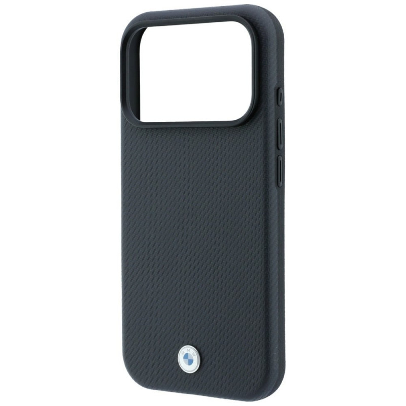 BMW Kevlar Metal Logo MagSafe kaitsekott Apple iPhone 18 Pro / 17 Pro jaoks, antratsiithall