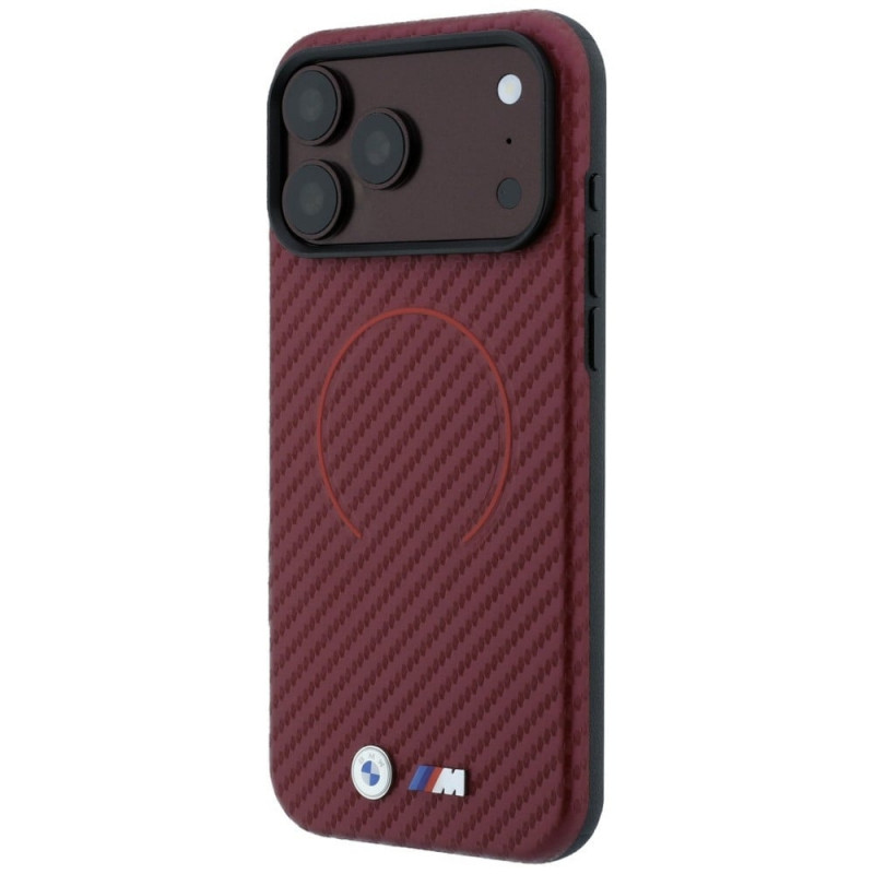 BMW M Carbon Printed Ring MagSafe kaitsekott Apple iPhone 18 Pro Max / 17 Pro Max jaoks, punane