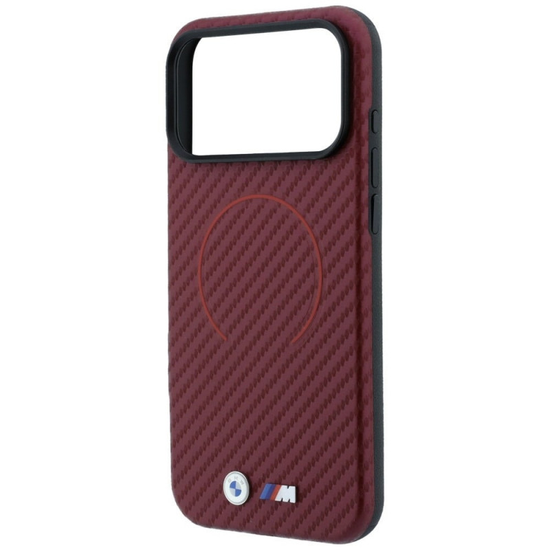 BMW M Carbon Printed Ring MagSafe kaitsekott Apple iPhone 18 Pro Max / 17 Pro Max jaoks, punane