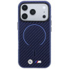 BMW M Carbon Printed Ring MagSafe kaitsekott Apple iPhone 18 Pro / 17 Pro jaoks, tumesinine