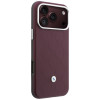 BMW Quilted Pattern Metal Logo ümbris ja rahakoti komplekt Apple iPhone 18 Pro Max / 17 Pro Max jaoks, burgundy