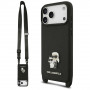 Karl Lagerfeld Saffiano Karl&Choupette Metal Pin CBDY Strap kott Apple iPhone 18 Pro / 17 Pro jaoks, must