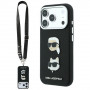 Karl Lagerfeld Saffiano Karl&Choupette Heads Pins Strap Logo ümbris Apple iPhone 18 Pro / 17 Pro jaoks, must