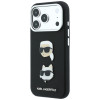 Karl Lagerfeld Saffiano Karl&Choupette Heads Pins Strap Logo ümbris Apple iPhone 18 Pro / 17 Pro jaoks, must