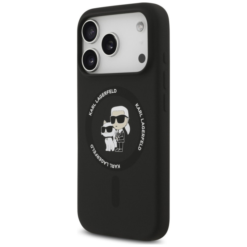 Karl Lagerfeld silikoonkate Karl&Choupette Ring MagSafe Apple iPhone 18 Pro Max / 17 Pro Max jaoks, must