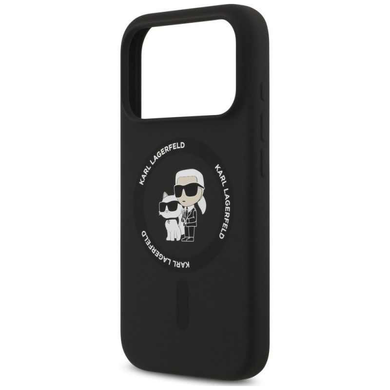 Karl Lagerfeld silikoonkate Karl&Choupette Ring MagSafe Apple iPhone 18 Pro Max / 17 Pro Max jaoks, must