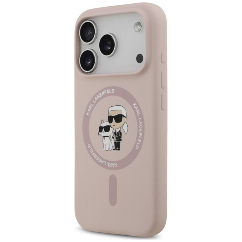 Karl Lagerfeld silikoonkate Karl&Choupette Ring MagSafe Apple iPhone 18 Pro / 17 Pro jaoks, must