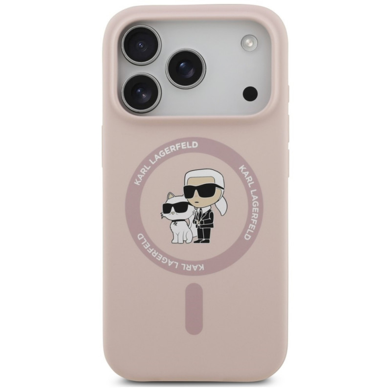 Karl Lagerfeld silikoonkate Karl&Choupette Ring MagSafe Apple iPhone 18 Pro / 17 Pro jaoks, must