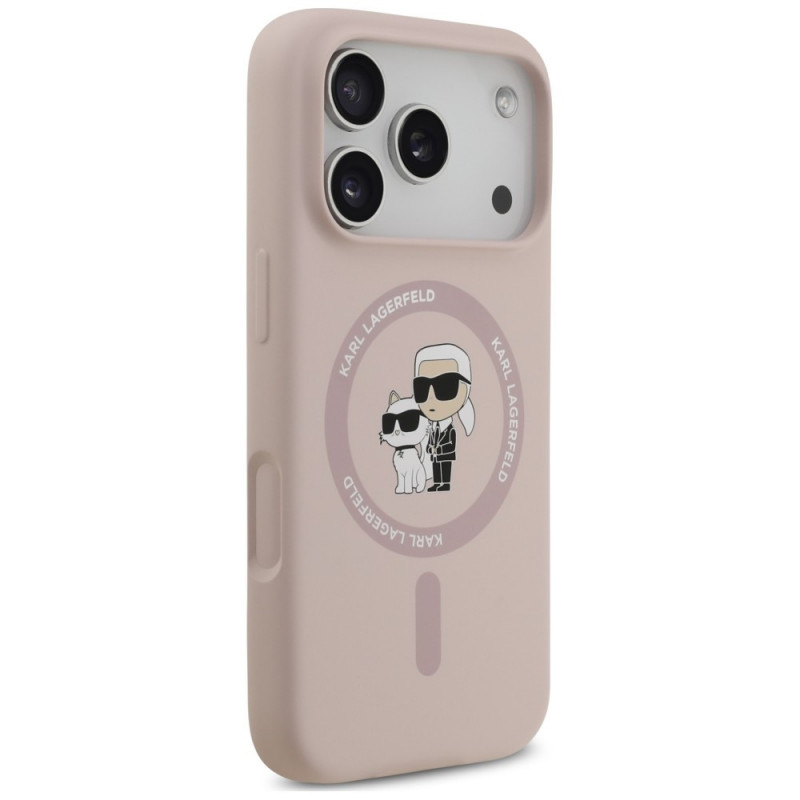 Karl Lagerfeld silikoonkate Karl&Choupette Ring MagSafe Apple iPhone 18 Pro / 17 Pro jaoks, must